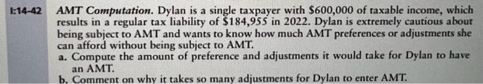  Need help to understand these exercise. Thank you! AMT Computation. Dylan