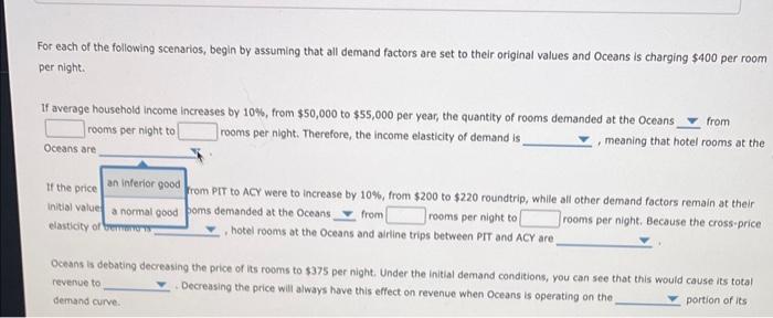 demand factors, along with the values corresponding to the initial demand curve,