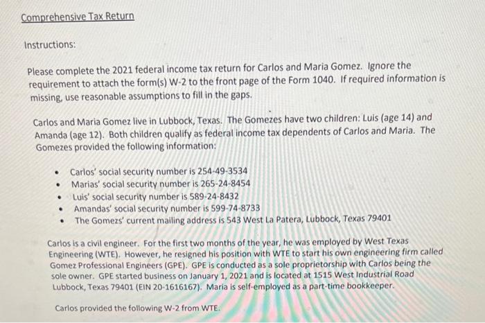 1040 needed please help please please please Instructions: Please complete the 2021