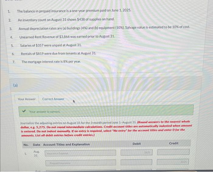 on June 1 with eight air-conditioned units. Its trial balance on August