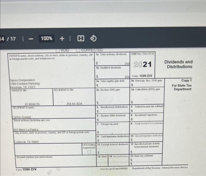 self-employed as a part-time bookkeeper. Carlos provided the following W- 2 from