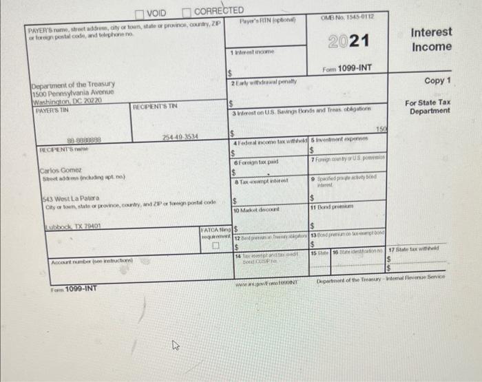 the cash method of accounting): Carlos reported the following information for GPE's