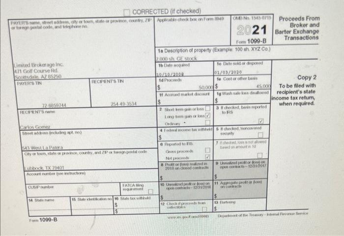 business activities (GPE uses the cash method of accounting): GPE purchased and