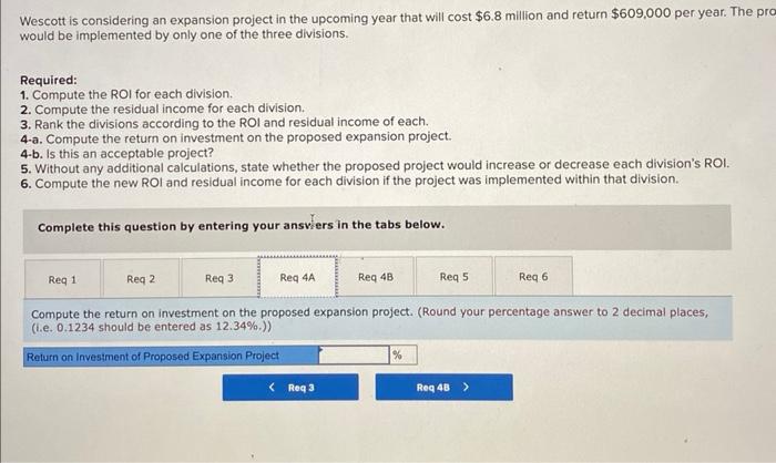 the upcoming year that will cost $6.8 million and return $609.000 per