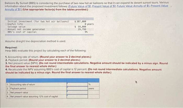 ROI and residual income of each. 4.a. Compute the return on investment