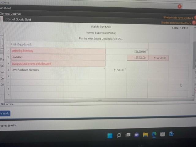 2 Accounts Receivable 22,500.00 3 Merchandise Inventory 56,200.00 4 Estimated Returns Inventory