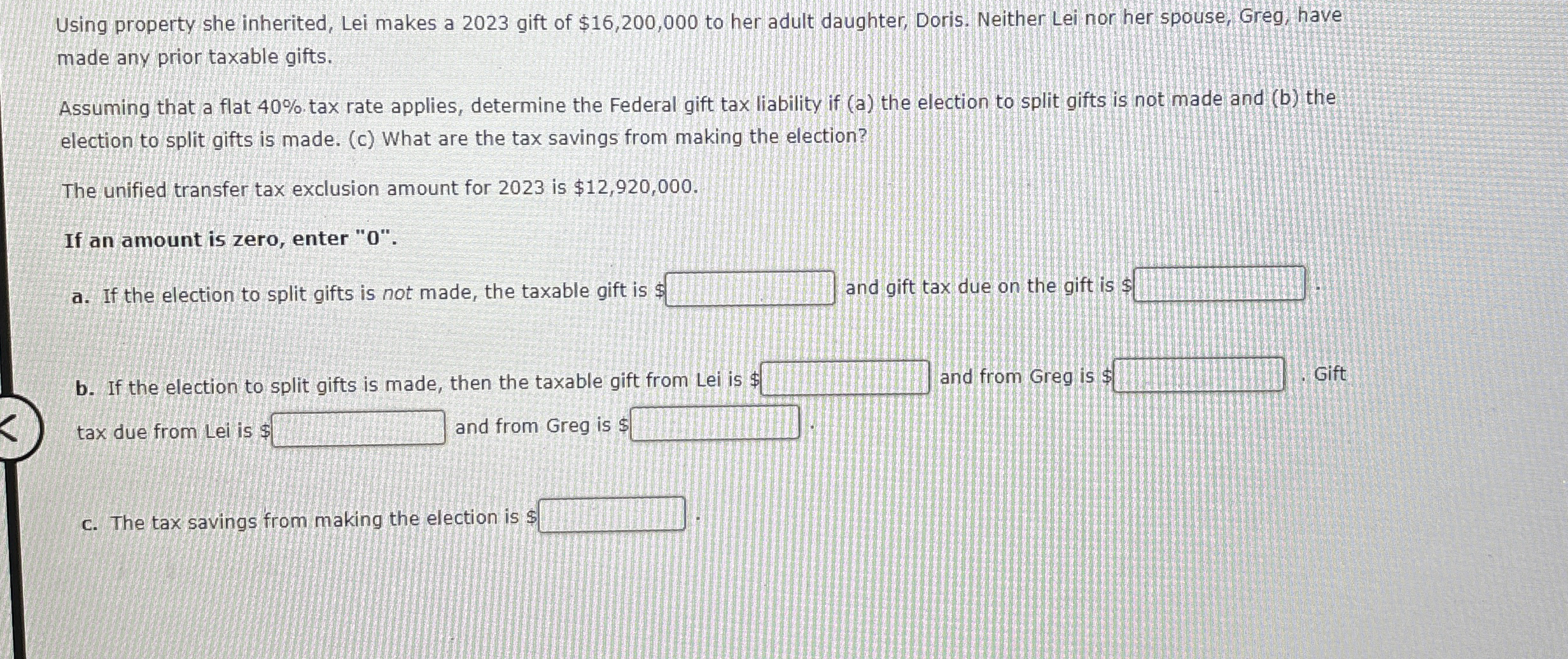  Using property she inherited, Lei makes a 2023 gift of $16,200,000