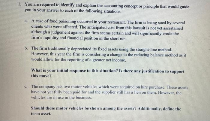 can i get some help please 1. You are required to identify