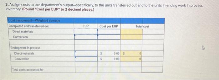first process. Additional information for the first process follows. Required: 1. Compute