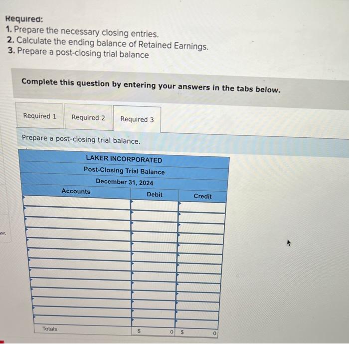balance Complete this question by entering your answers in the tabs below.