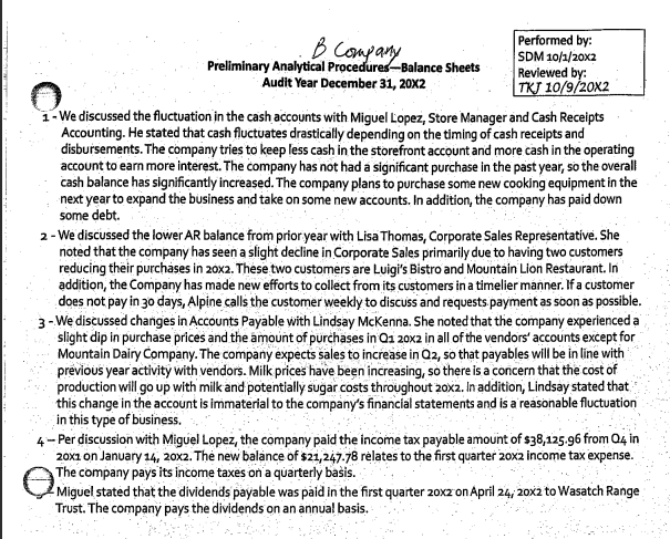 workpapers. The audit workpapers also include audit documentation on the auditors materiality