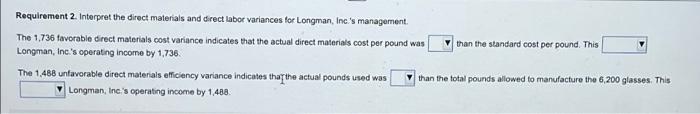 Longman, Inc., manufactures lead crystal glasses. Longman, Inc.'s managers recently calculated the
