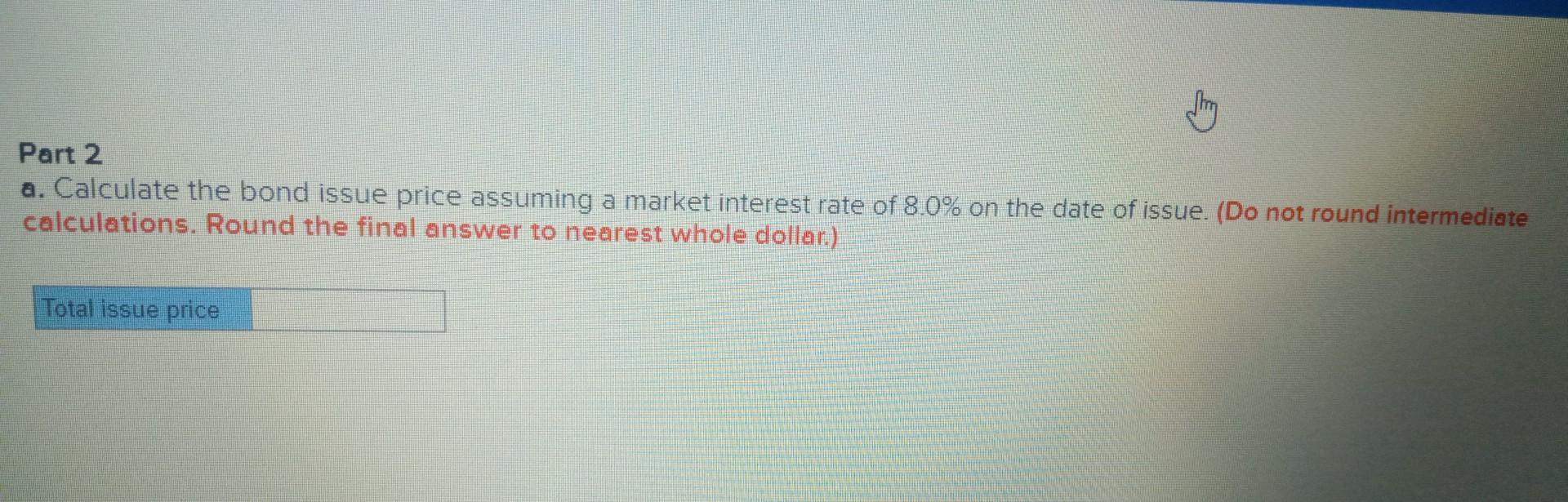 a market interest rate of 6% on the date of issue. (Do