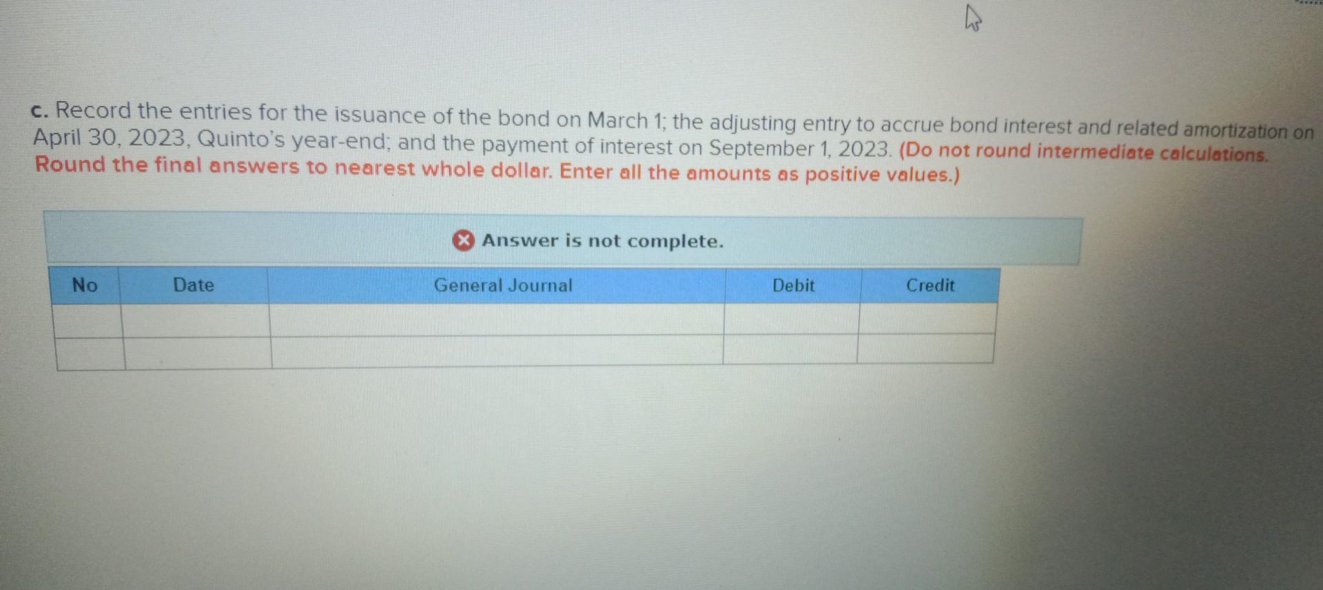 Answer is complete and correct. b. Using the effective interest method, prepare