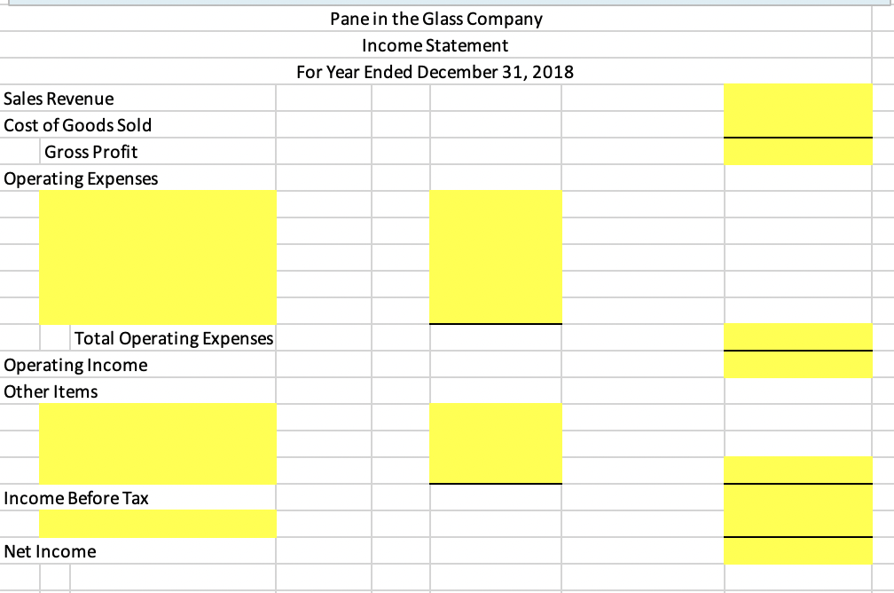 the data provided to complete your income statement. Do not input data
