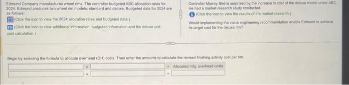 addition to the unit indirect manufacturing costs, the following data are expected