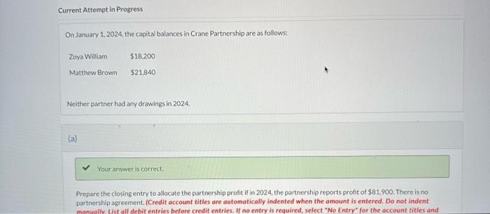  Need help for part B Current Attempt in Progress On January