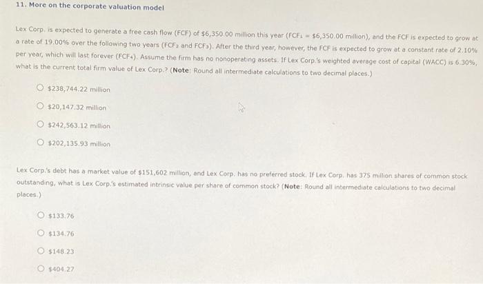 help needed with both questions please and thanks Lex Corp. is expected