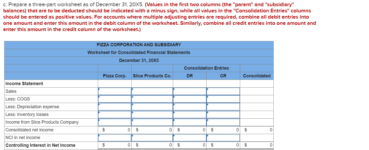 of the noncontrolling interest was $36,500, and Slice reported retained earnings of