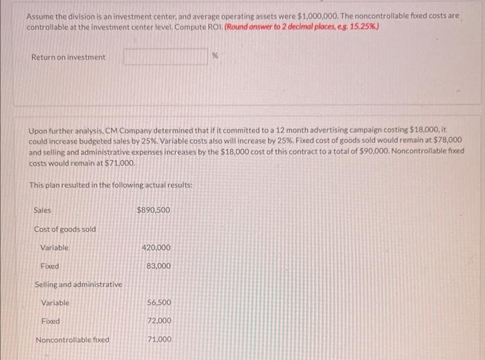 division were cost of goods sold ($340,000) and selling and administrative ($46,000),