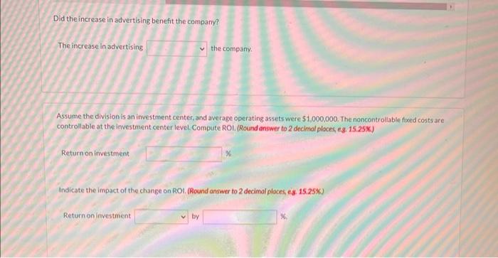 for these items were: Preparea responsibility report for the Camping Division for