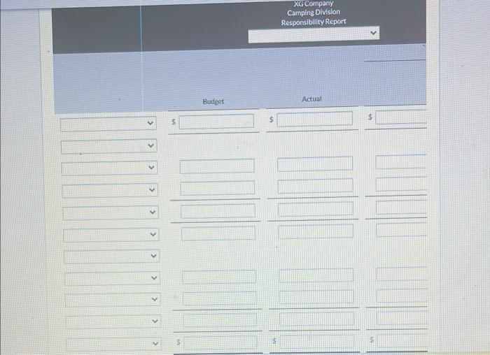 of XGCompany is operated as a profit center. Sales for the division