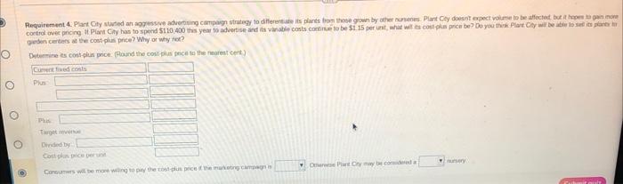 and labor for each gallon-sized plant total \$1.30. Plant City's volume is