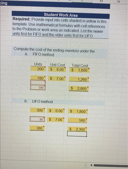 Referencing 2 3 Using Excel to Compute Ending Inventory Using FIFO 4