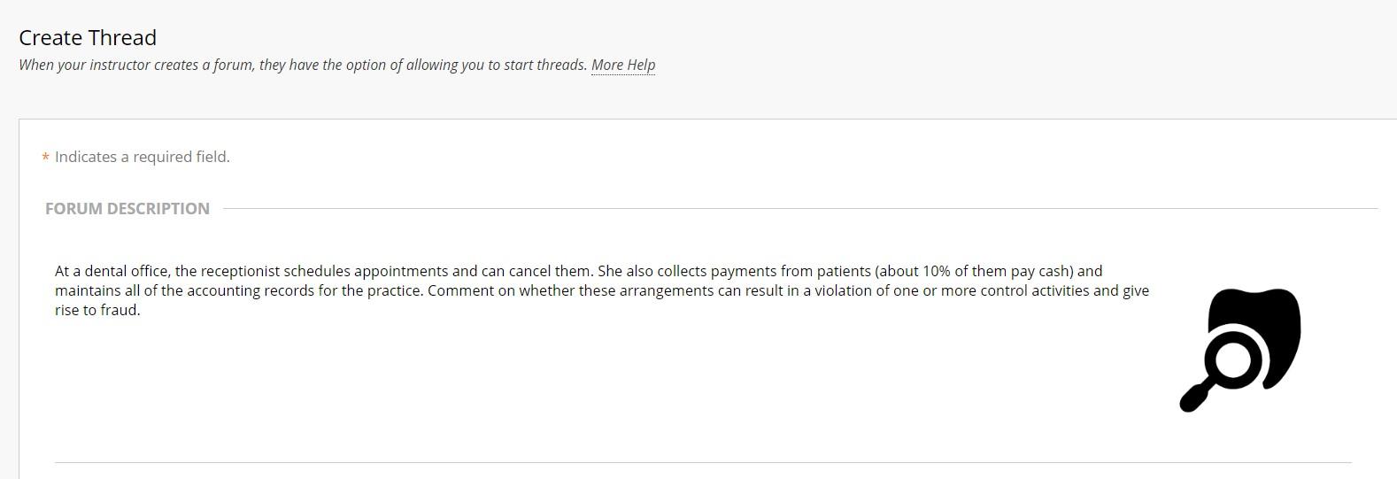  Create Thread When your instructor creates a forum, they have the