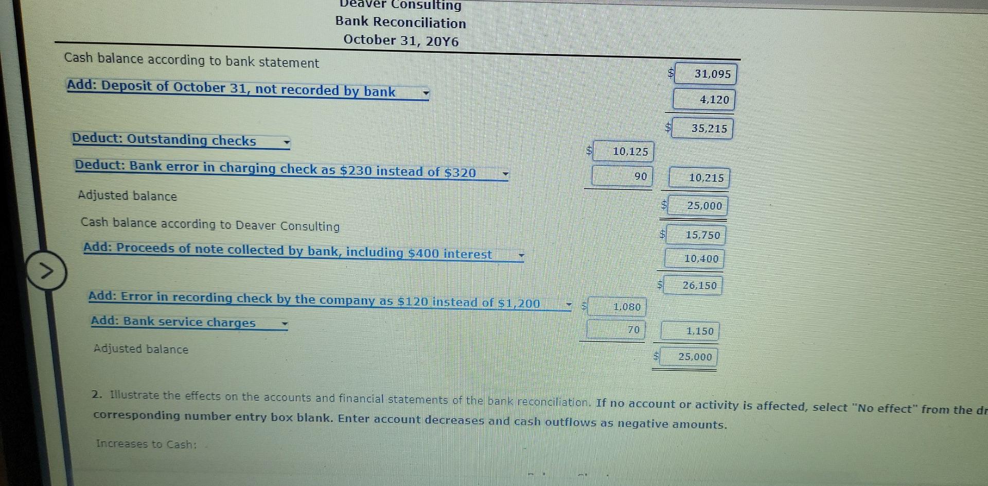 for the amounts I am having trouble with this part of my
