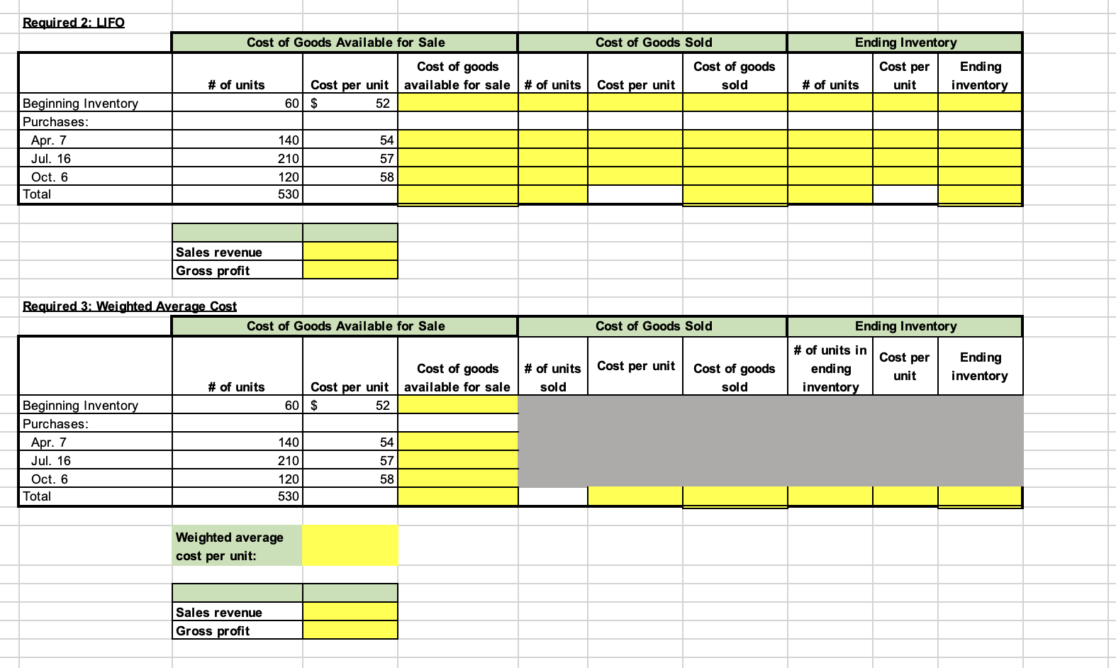 costs are rising? Exercise 6-4A Calculate inventory amounts when costs are rising