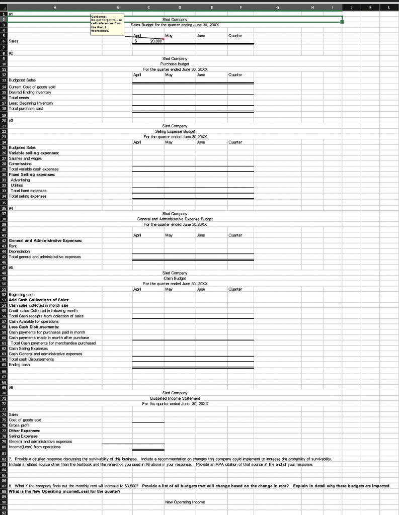 containing the data. Prepare the following second-quarter budgets and answer the questions