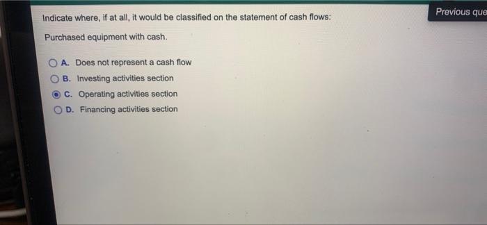 on the statement of cash flows: Issued common stock for cash A.