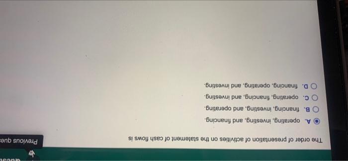 cash flows: A. Does not represent a cash flow B. Financing activities