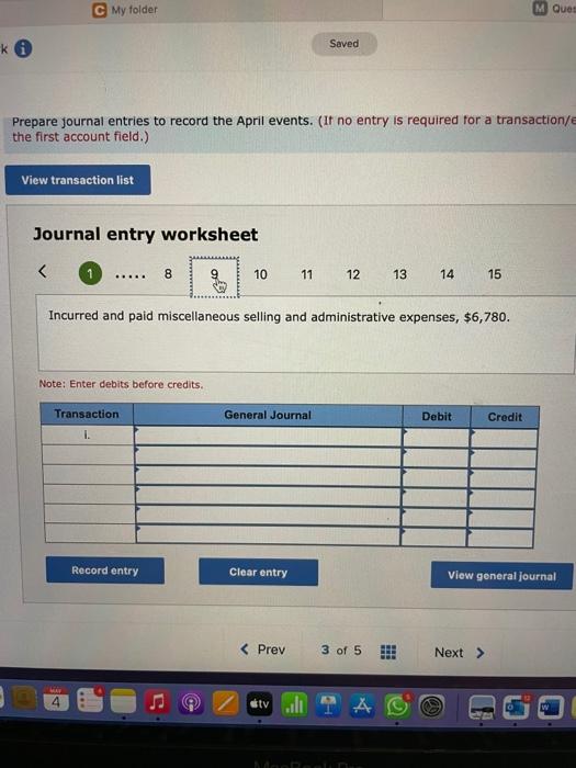 b. Recorded $1,305 depreciation on an administrative asset c. Purchased 21 pounds
