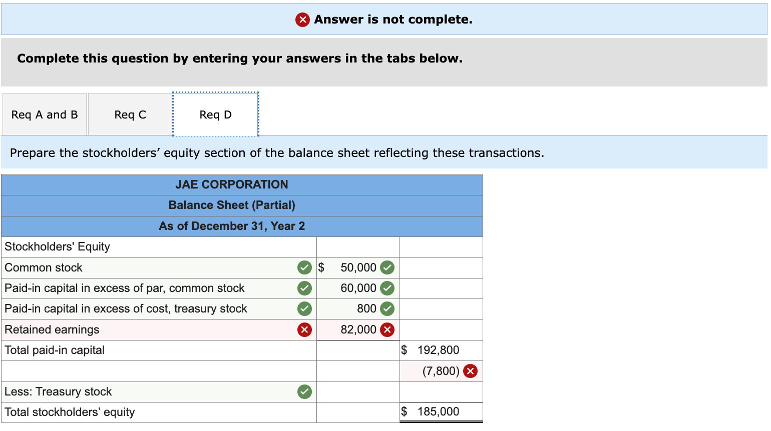 3,000 shares of $10 par common stock for $25 per share. 2.