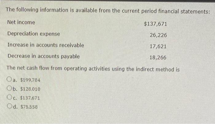 Please answer this question quick (will like up :)) The following information