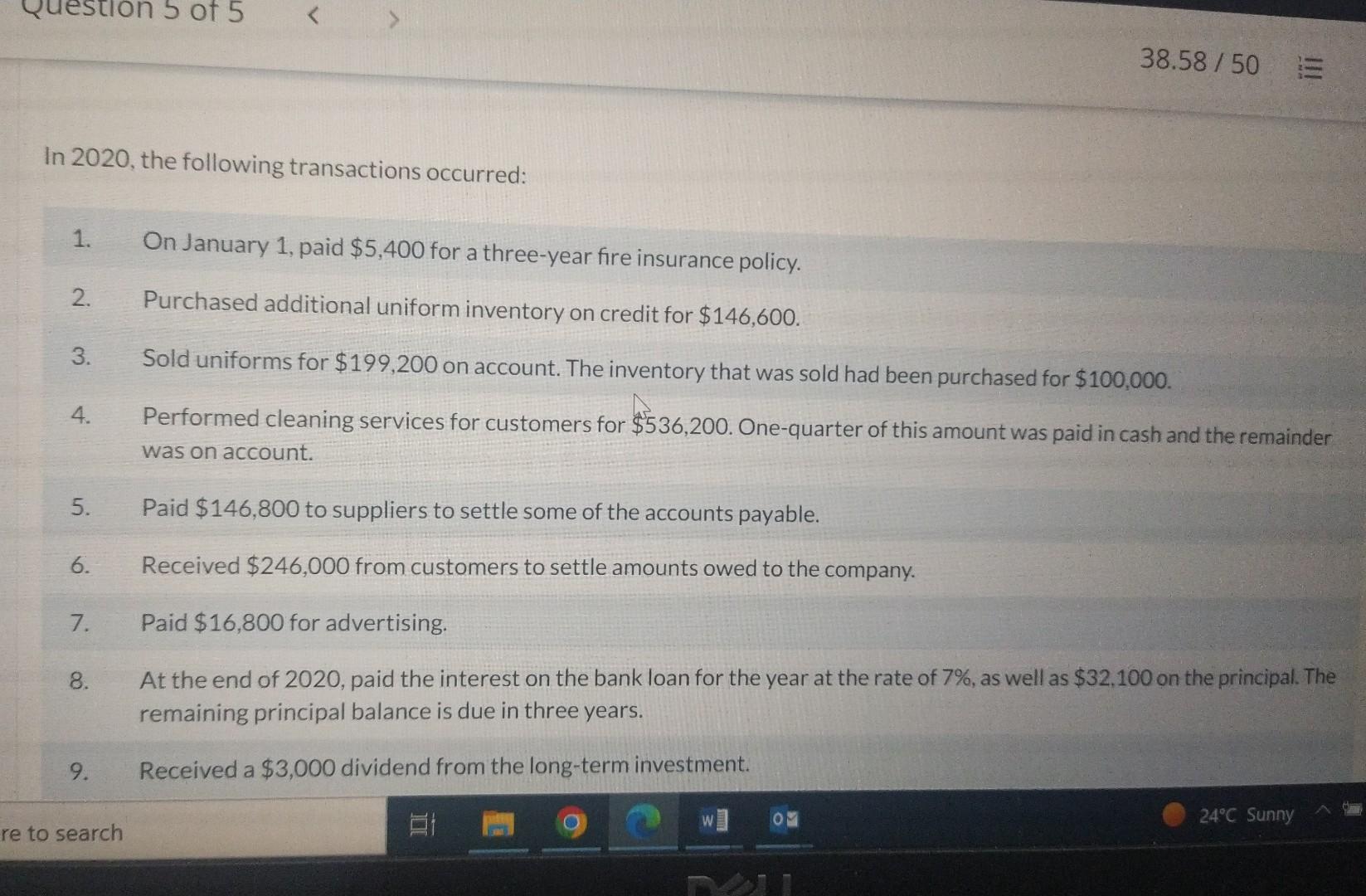 and White Linen Supplies Ltd. had the following account balances: In 2020