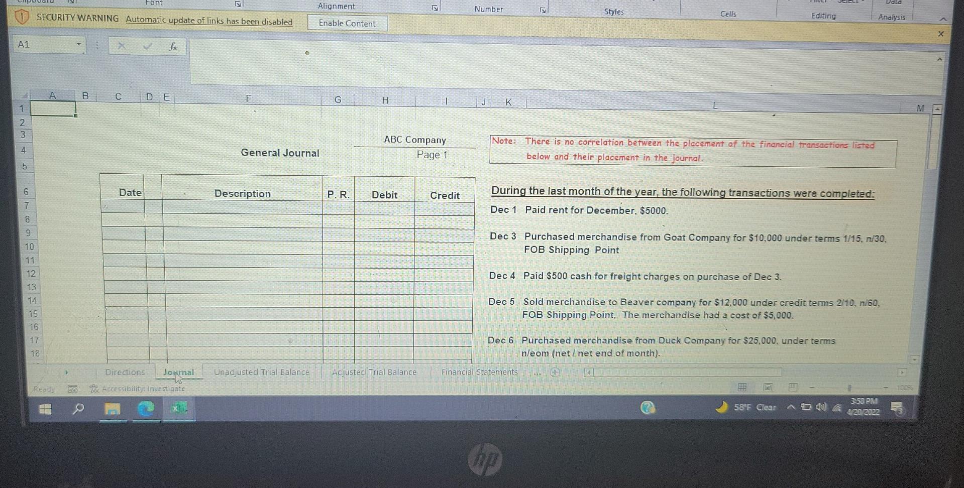 Principles of Financial Accounting Midterm Exam Version A H F G 5