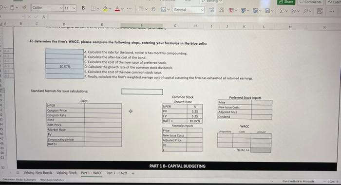 1 A-COMPUTING A WEIGHTED AVERAGE COST OF CAPITAL (WACC) A firm has