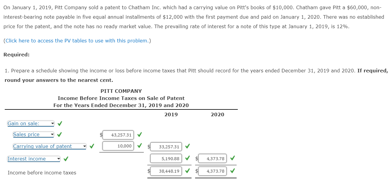 Need help on question 2 On January 1,2019 , Pitt Company sold