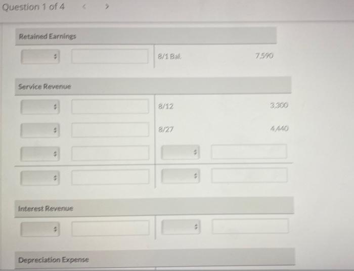 for July salaries payable. Received $3,300 cash for services performed in August