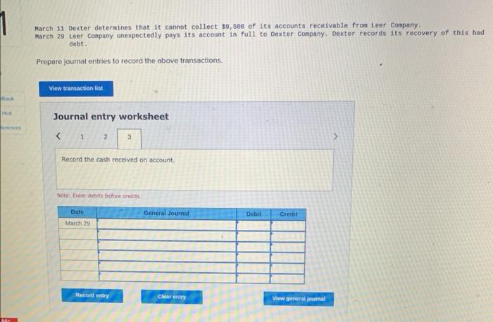 its account in full to Dexter conpany. Dexter records its recovery of