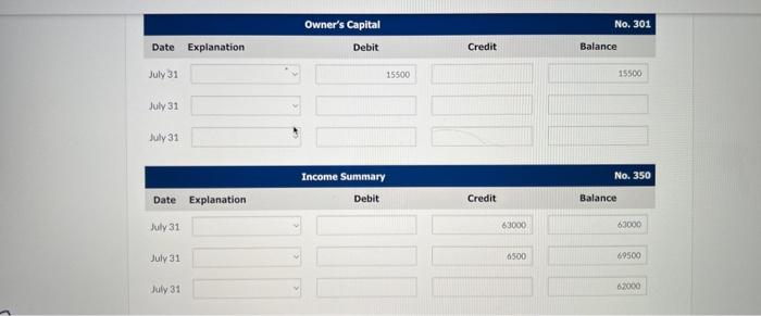 date. Prepare the ciosing entries. iCredt account ticles are automatically indented when