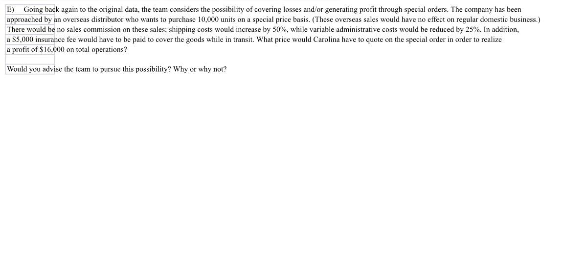 need to prepare a complete projected income statement in the contribution format