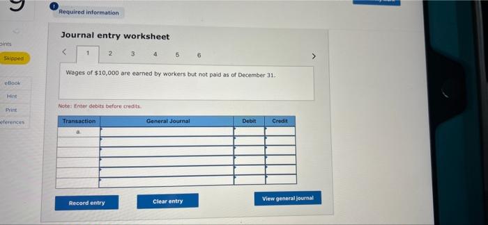 9 4 Required information Use the following information for the Exercises below.