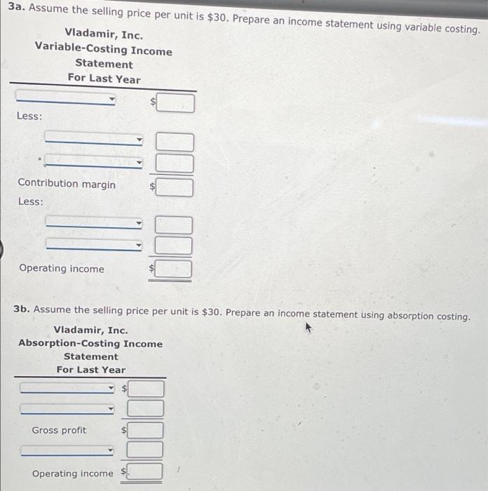 following information pertains to Vladamir, Inc., for last year: Beginning Inventory, units