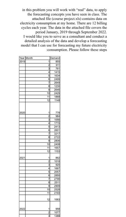 Solve next problem: in this problem you will work with "real" data,