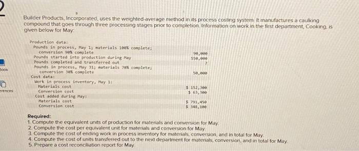  help please Builder Products, Incorporated, uses the weighted average method in