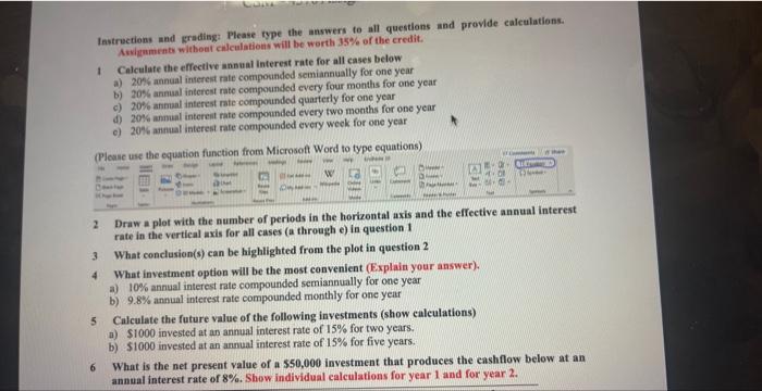 can I get help with 1-3 Iastructions and grading: Please type the